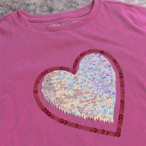 J.Crew Girls' Red Collared Sweater Lady Jacket—On Holiday Tee—Heart Sequin Tee - Picture 9 of 12